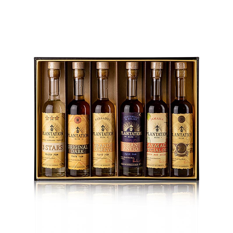 Plantation Rum Experience Box Gift SET, 6 x 10 cl - 600ml, 6x100ml - bottle