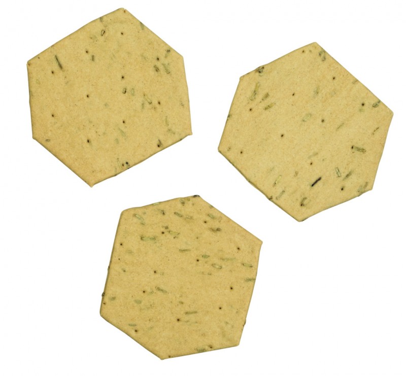 Rozemarijn en Extra Vierge Olijfolie Crackers, crackers voor kaas met rozemarijn en olijfolie, The Fine Cheese Company - 125g - inpakken
