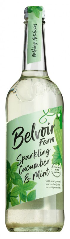 Pres agurk og mynte, agurk mynte limonade, Belvoir - 0,75 l - flaske