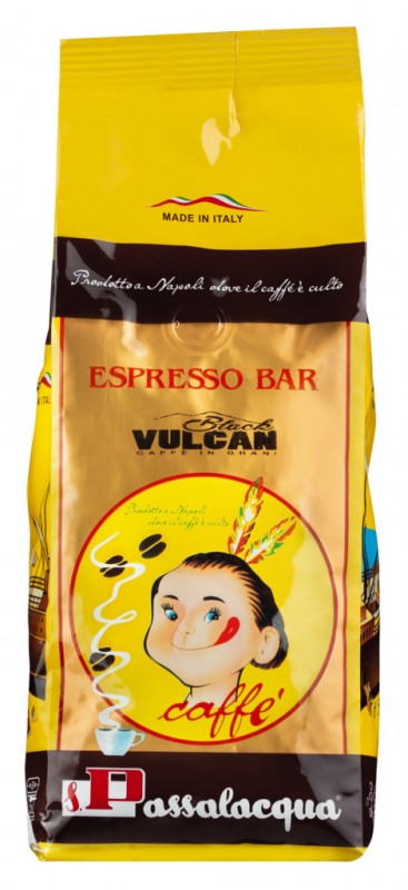 Black Vulcan en grani, 70% Robusta et 30% Arabica, haricots, Passalacqua - 500g - sac