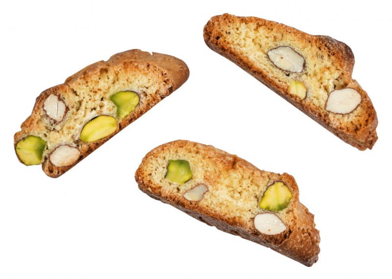 Biscotti Pistacchi e Mandorle, Toscaanse amandelkoekjes met pistachenoten, zakje, mattei - 250 gram - tas