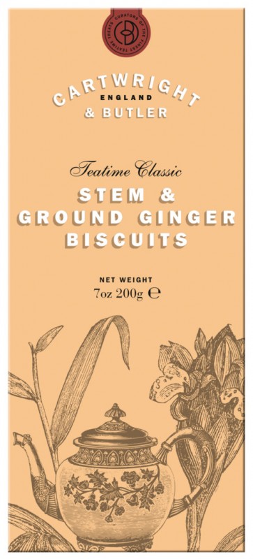 Stem Ginger Biscuits, Ginger Cookies, Cartwright and Butler - 200 g - pack