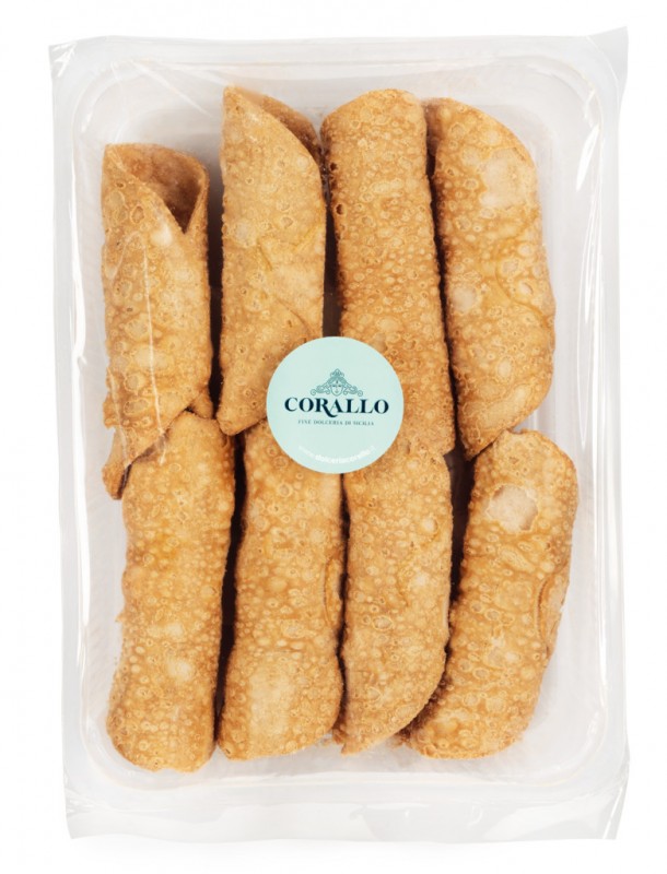 Cannoli siciliani, maxi, Gebäck aus Sizilien, groß, Corallo - 200 g - Packung