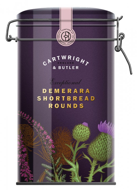 Demerara Shortbread Rounds, Shortbreads with Demerara Sugar, Can, Cartwright and Butler - 200 g - can