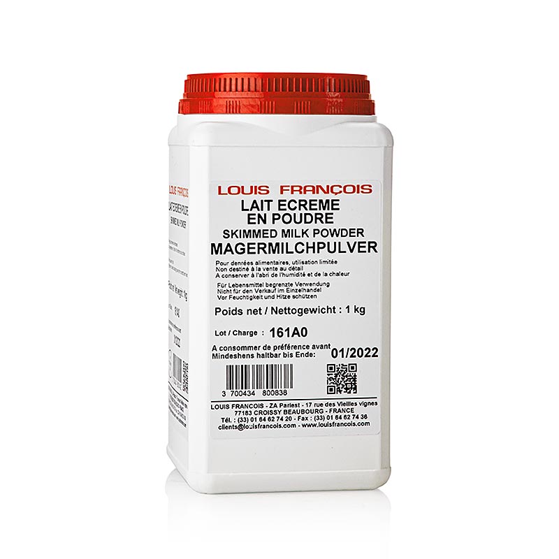 Fettarmes Magermilchpulver (lait ecreme), max.1,5% Fett, Louis Francoise - 1 kg - Beutel