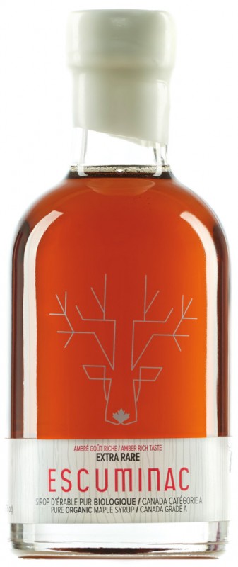 Organic Maple Syrup Extra Rare, Maple Syrup, Bio, Escuminac - 200ml - bottle
