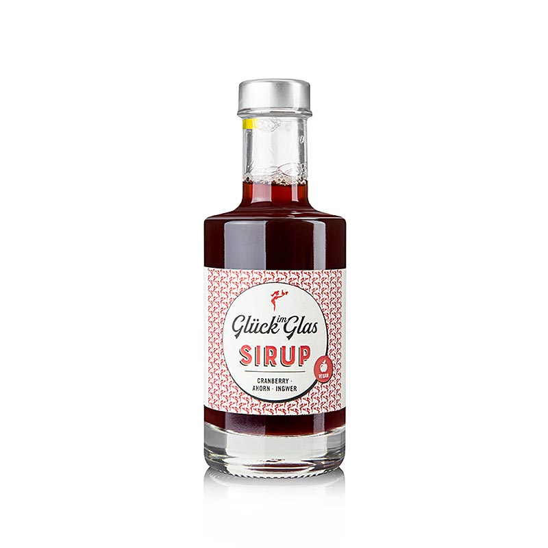 Geluk in een glas - cranberry maple gembersiroop - 200ml - Glas