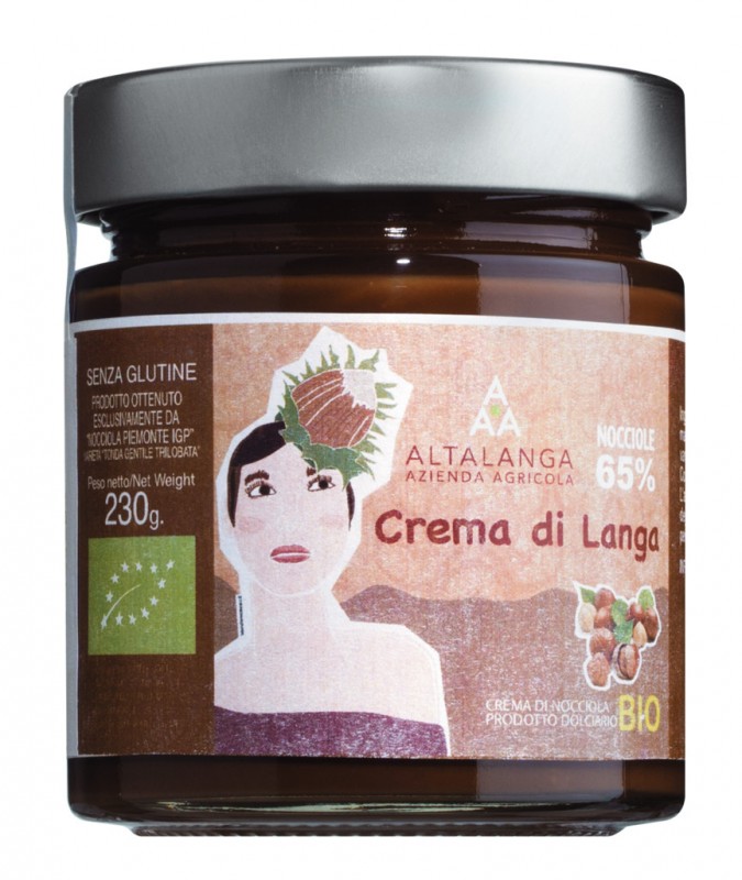 Crema di Langa 65 %, Bio, Kakaocreme, Bio, Altalanga - 230 g - Glas Crema di Langa 65 %, Bio, Kakaocreme, Bio, Altalanga - 230 g - Glas