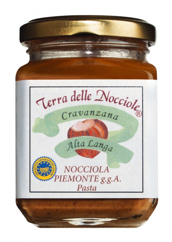 Pasta di nocciole in vasetti, hazelnut cream, Terra delle Nocciole - 200 g - Glass