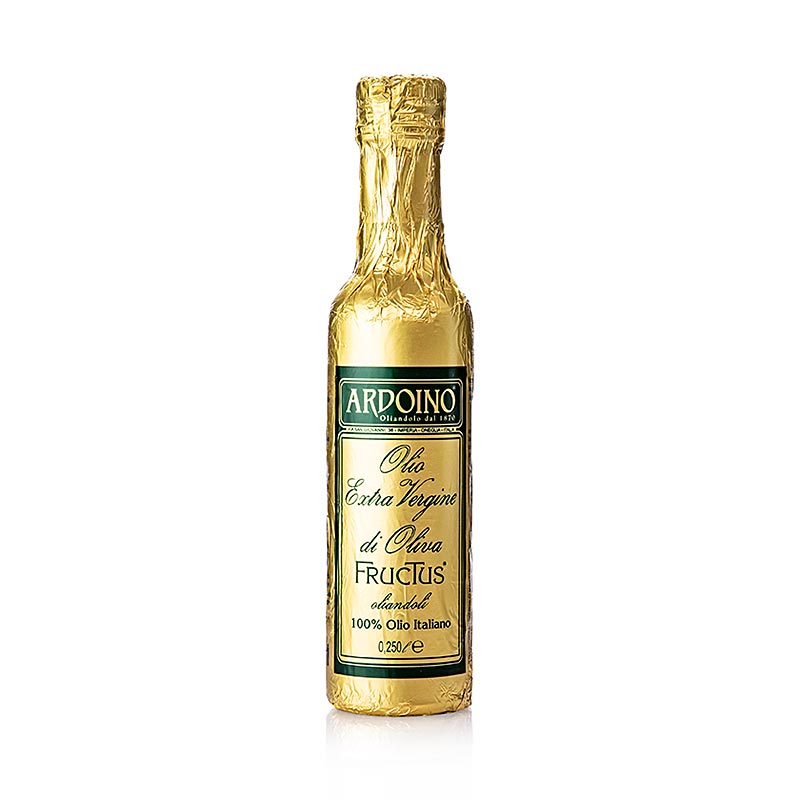 Extra vergine olijfolie, Ardoino Fructus, ongefilterd, in goudfolie - 250 ml - fles