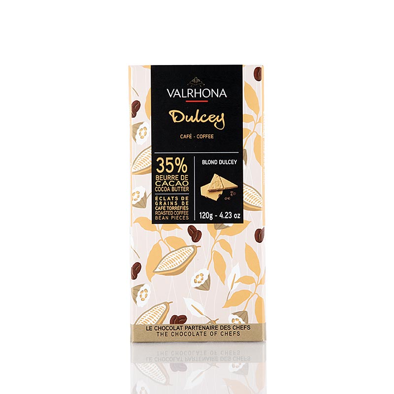 Valrhona Dulcey - Blonde Schokolade, mit Kaffee, 32% Kakao - 120 g - Schachtel