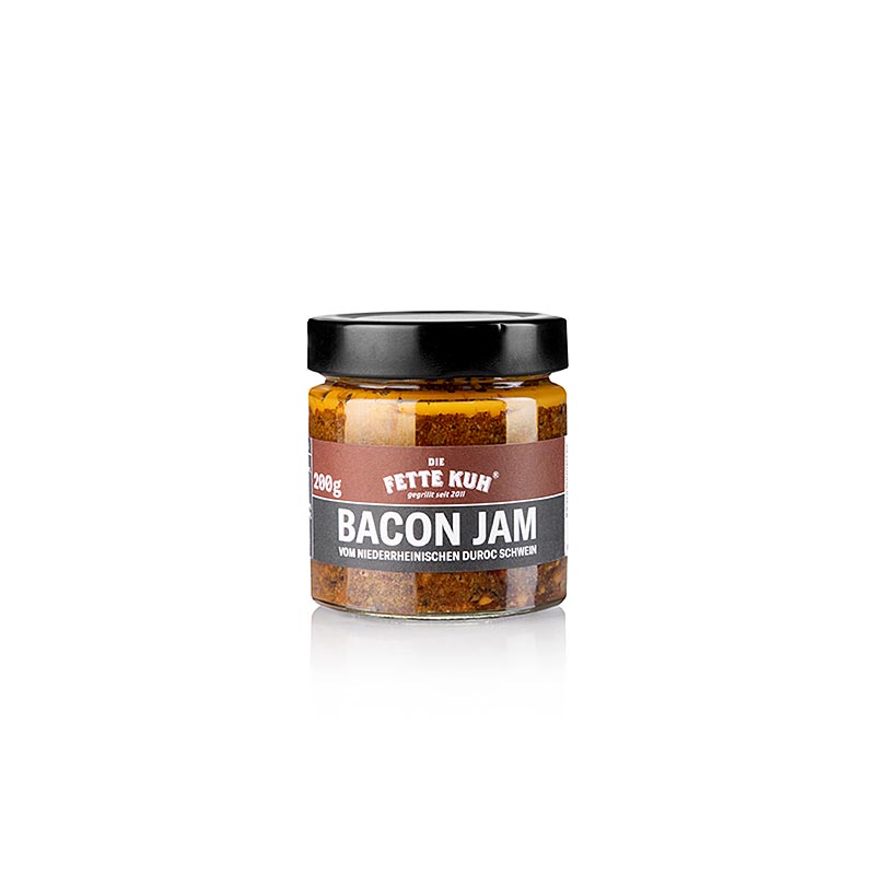 Baconsyltetøj, Bacontilberedning, Den fede ko - 200 g - Glas