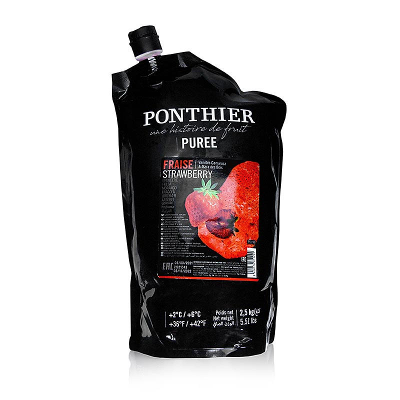 Ponthier aardbeienpuree, met suiker - 2,5 kg - tas