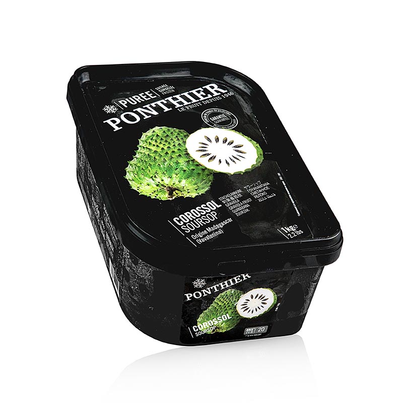 Püree - Soursop / Stachelannone, mit Zucker Ponthier - 1 kg - Pe-schale