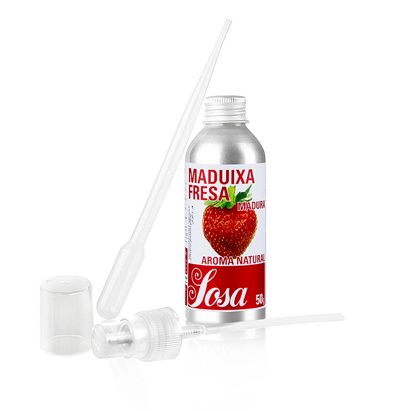 Sosa Aroma Naturlig Modne Jordbær, flydende, 50 g (46010073) - 50 g - aluminium flaske