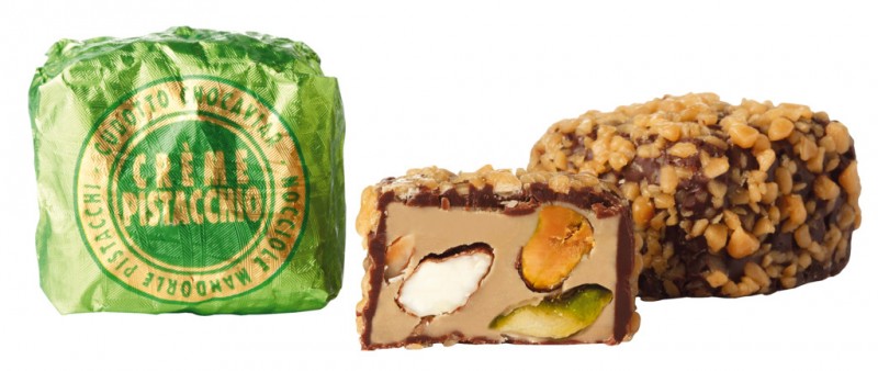 Cubotto Chocoviar Creme Pistacchio, Praline aus Zartbitterschokolade m.Pistaziencreme, Venchi - 1.000 g - kg