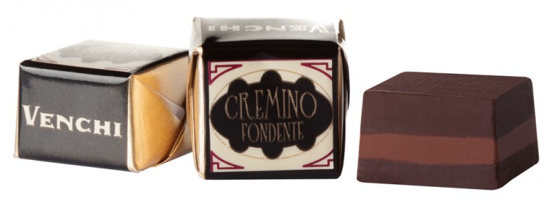 Cremino Extra Dark, Schichtpralinen Zartbitter Gianduia-Mandelcreme, Venchi - 1.000 g - kg