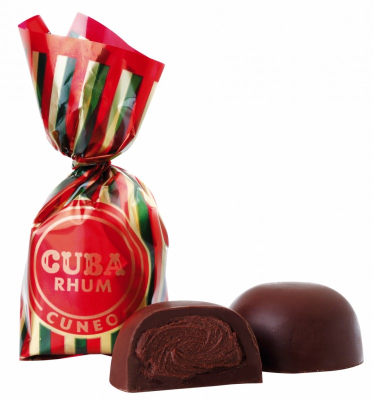 Cuba Rhum Praline, praliné au chocolat noir fourré à la crème, Venchi - 1 000 g - kg