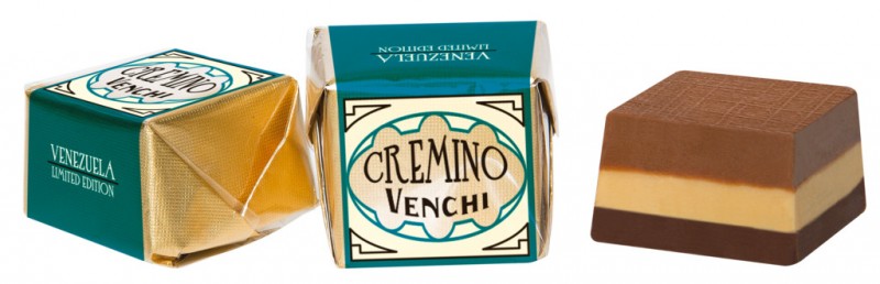 Cremino Gold Venezuela, Schichtpraline m.Gianduiacreme + Kakao Venezuela, Venchi - 1.000 g - kg