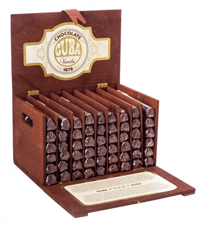 Chocolate Cigars in Wooden Box, gusti misti, Zartbitter-Zigarre in Holzkiste, Sortenmix, Venchi - 54 x 100 g - Display Chocolate Cigars in Wooden Box, gusti misti, Zartbitter-Zigarre in Holzkiste, Sortenmix, Venchi - 54 x 100 g - Display