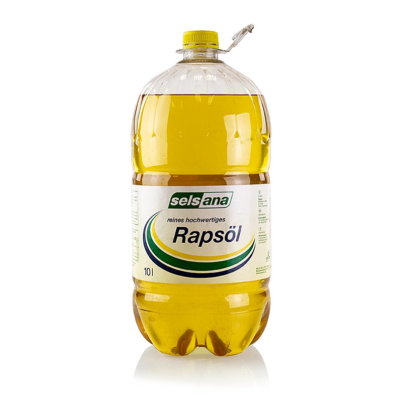 Rapsolie (vegetabilsk olie), til stegning, bagning og madlavning - 10 l - Pe-kanist.