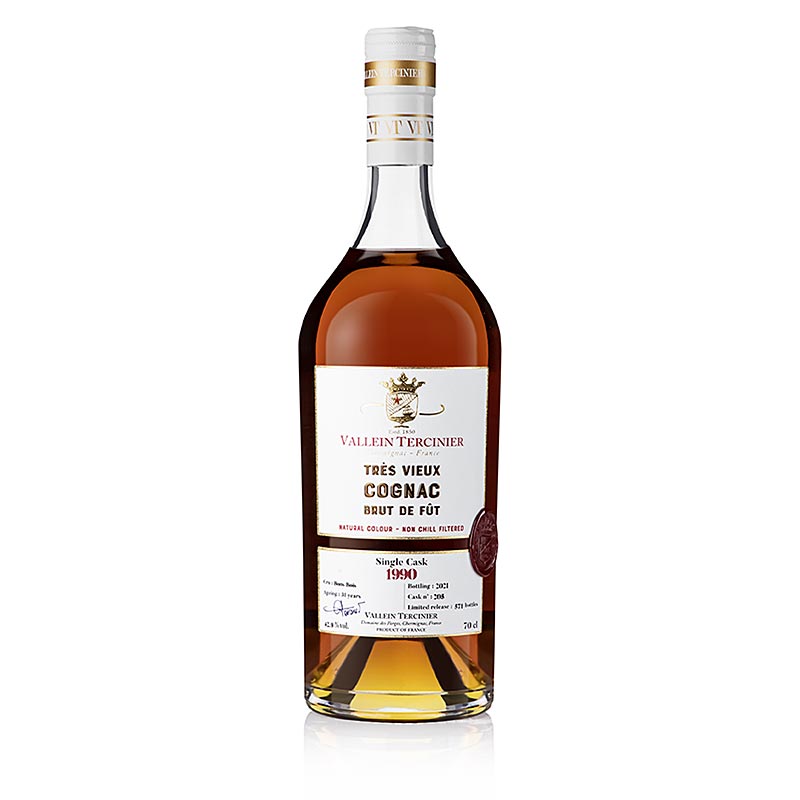 Cognac - Vallein Tercinier 1990 / 2021 - 31 Jahre, Single Cask, 42,9% vol. - 700 ml - Flasche