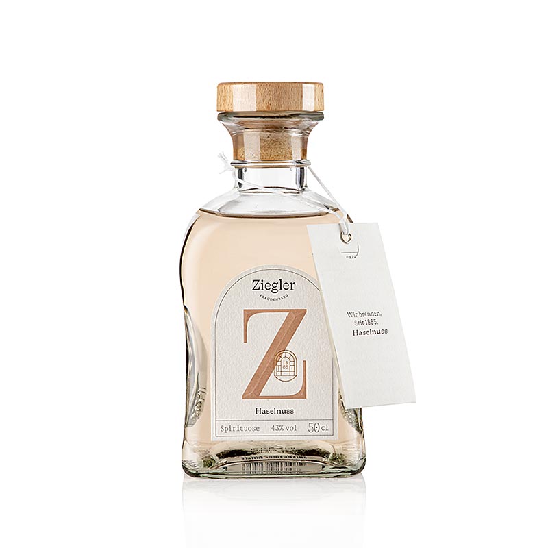 Ziegler hasselnøddebrændevin 43% vol. 0,5 l - 500 ml - flaske