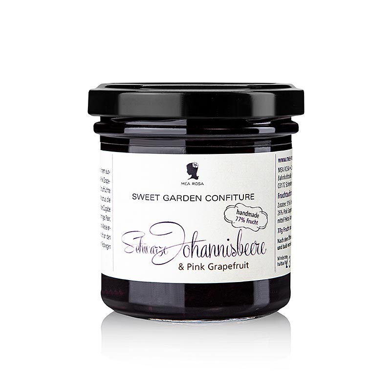 Sweet Garden Confiture - Johannisbeere Grapefruit Fruchtaufstrich, Mea Rosa - 180 g - Glas