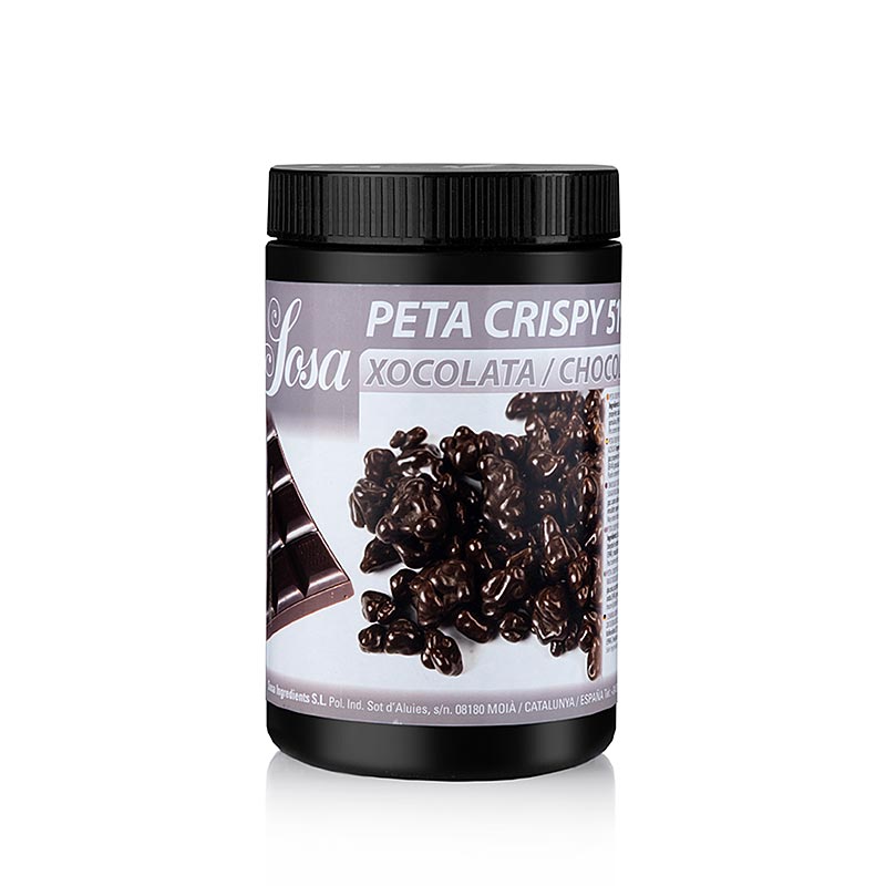 SOSA Peta Crispy (bang shower), avec enrobage de chocolat noir, résistant à l`humidité - 900 g - PE peut