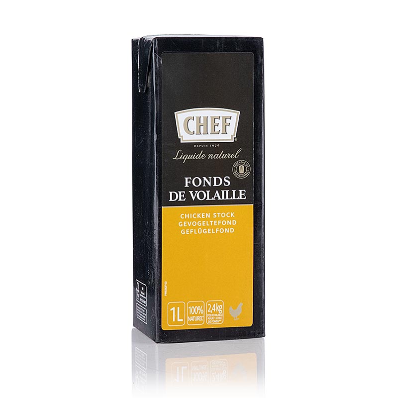 Bouillon de poulet Chef Fond, liquide, prêt à cuire, 1 L, Tetra Pak (Nestlé) - 1 l - Tetra-pack