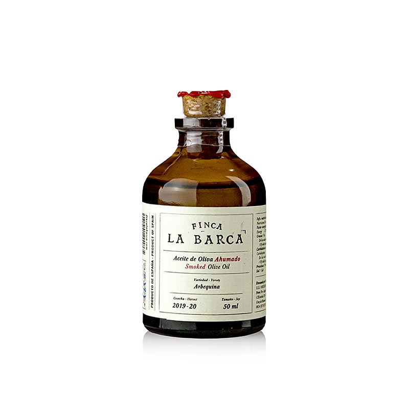 Huile d`Olive Fumée, 100% Arbequina, 50ml, Finca La Barca - 50ml - Verre