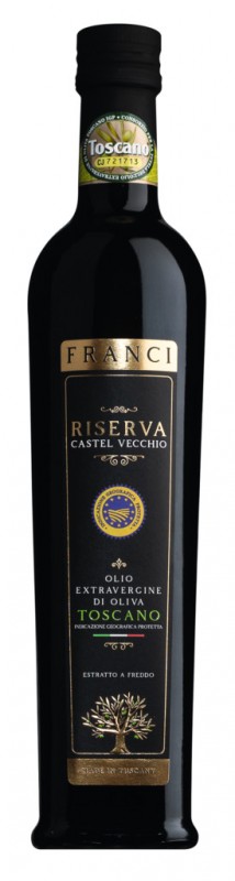 Olio extra virgin Riserva Castel Vecchio IGP, Extra Virgin Olive Oil Riserva Castel Vecchio, Frantoio Franci - 500ml - bottle