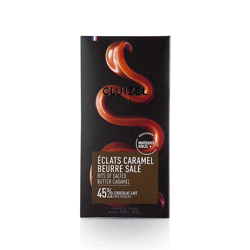 Tablette Chocolat Caramel Beurre Solde 45% lait, 100g, Michel Cluizel (12371) - 100g - 