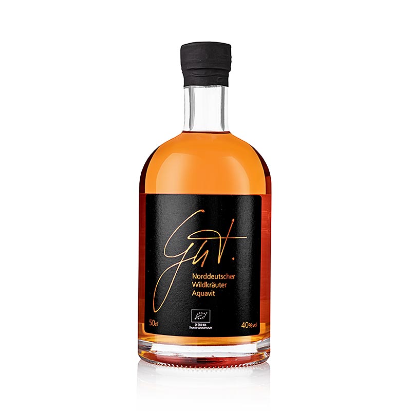 GUT. Norddeutscher Wildkräuter Aquavit, 40% vol., Gutsküche, BIO - 500 ml - Flasche GUT. Norddeutscher Wildkräuter Aquavit, 40% vol., Gutsküche, BIO - 500 ml - Flasche