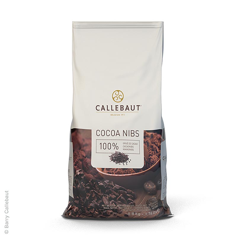 Cocoa Grue, feves de cacao hachees et torrefiees, Callebaut - 800g - sac