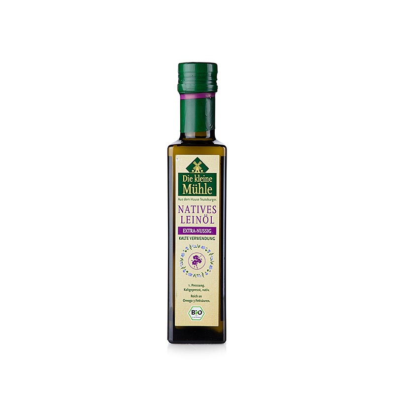 Linseed oil, native, cold-pressed, The Little Mill, ORGANIC - 250ml - Bottle