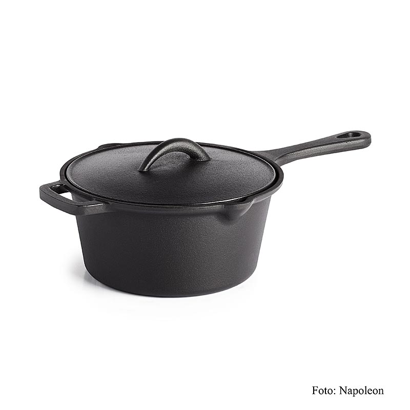 Napoleon barbecue accessoires - steelpan, met deksel, gietijzer, 18cm, 2l - 1 stuk - Karton