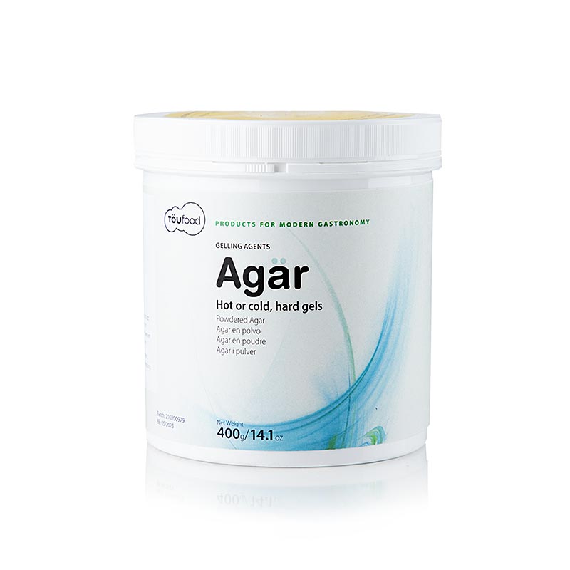 TÖUFOOD AGÄR, Agar Agar Geliermittel - 400 g - Pe-dose