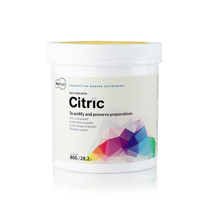 TÖUFOOD CITRIC ACID, Zitronensäure - 800 g - Pe-dose