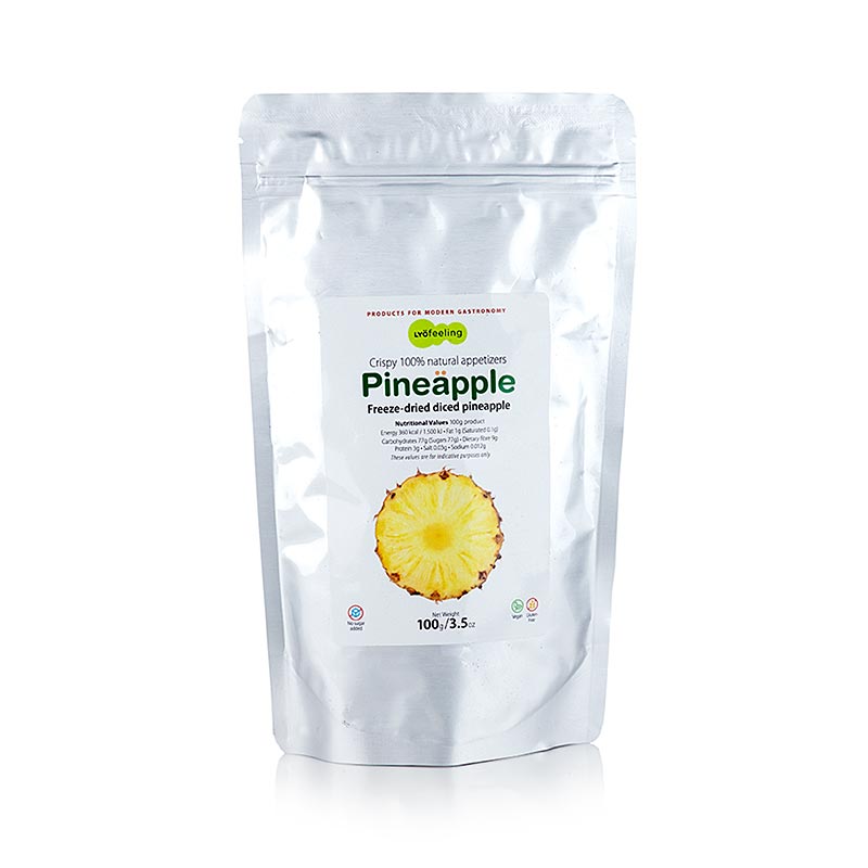 TÖUFOOD LYOFEELING PINEÄPPLE, gefriergetrocknete Ananas, Würfel - 100 g - Beutel TÖUFOOD LYOFEELING PINEÄPPLE, gefriergetrocknete Ananas, Würfel - 100 g - Beutel