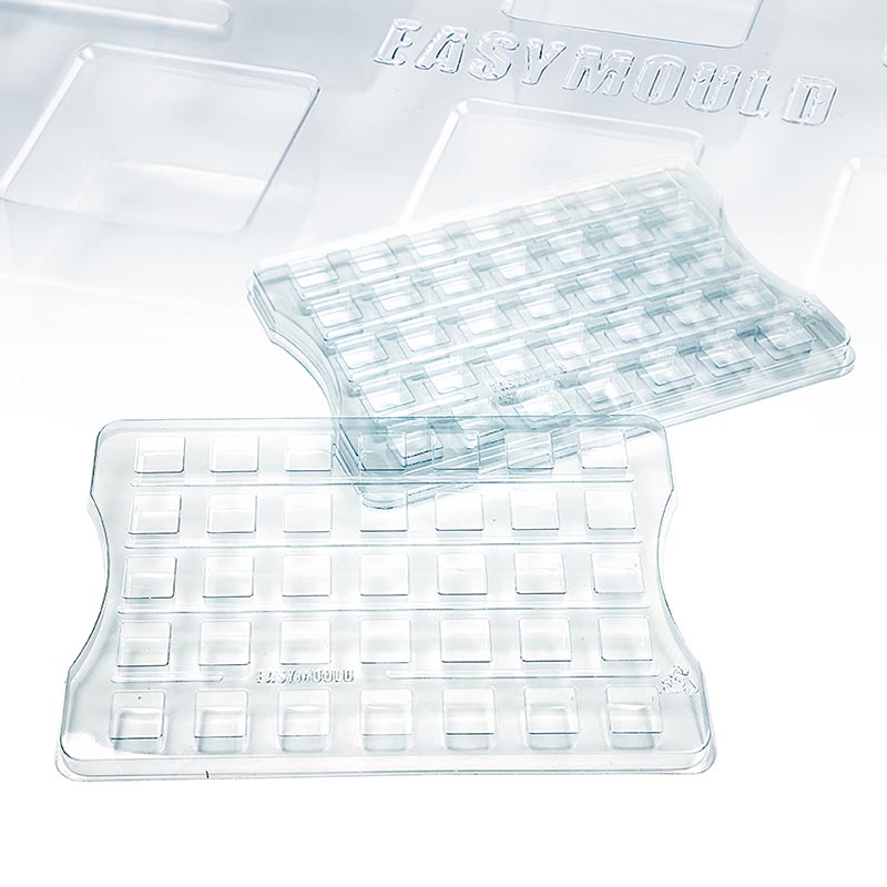 Easymould Cuadrado Mulden Trays, 27x18x2cm, 100% Chef (60/0012) - 3 pieces - foil