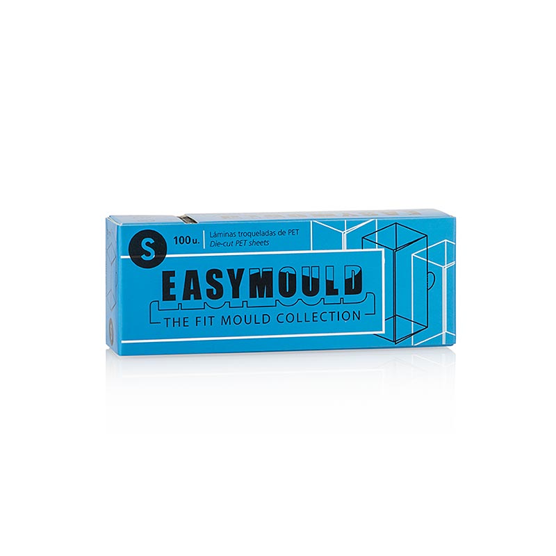 Easymould Cuadrado Folien, quadrat, Ø2x2x4cm, 100 Folien, 100% Chef (60/0007) - 100 St - Karton