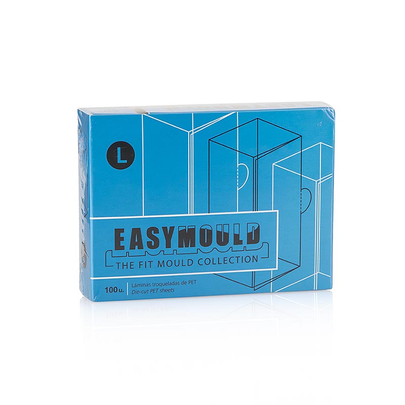 Easymould Cuadrado foils, square, Ø2x2x8cm, 100% Chef (60/0009) - 100 pcs - Cardboard