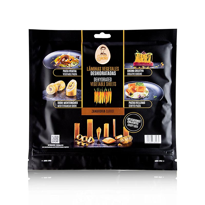 Vegetarische Eetbare Papieren Wortel, La Cocina de Senen - 220 g, 10 vellen - tas