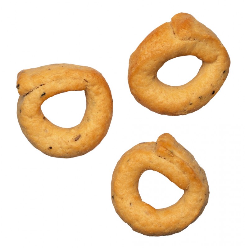 Taralli al Pomodoro e Origano, savory pastries with tomato and oregano, Terre dei Trulli - 250 g - bag