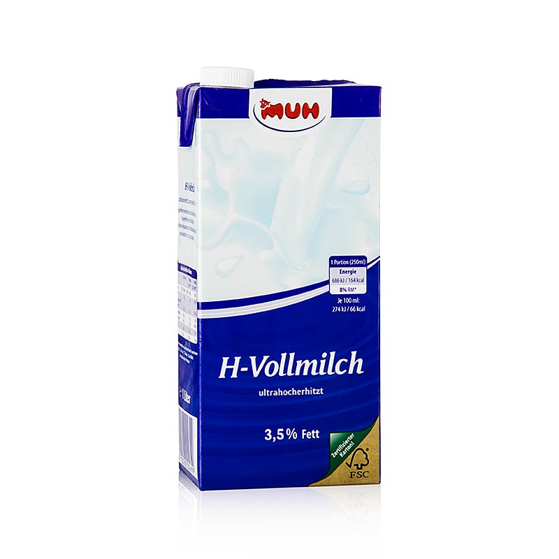 Lait UHT, lait entier 3,5% - 1L - pack tétra