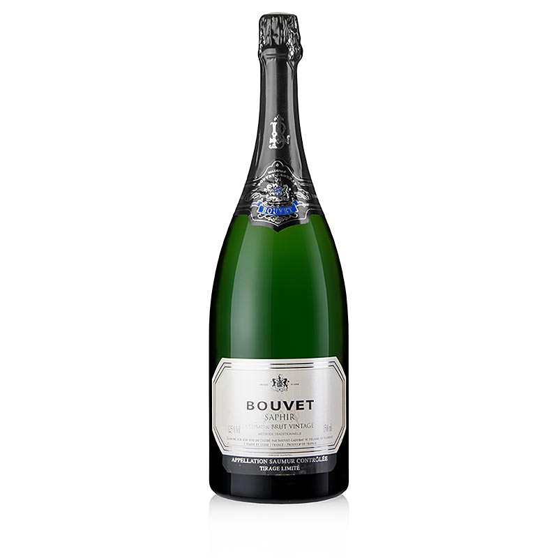 2018er Saphir Blanc Saumur Cremant de Loire, brut, 12,5% vol., Bouvet, Magnum - 1,5 l - Flasche 2018er Saphir Blanc Saumur Cremant de Loire, brut, 12,5% vol., Bouvet, Magnum - 1,5 l - Flasche