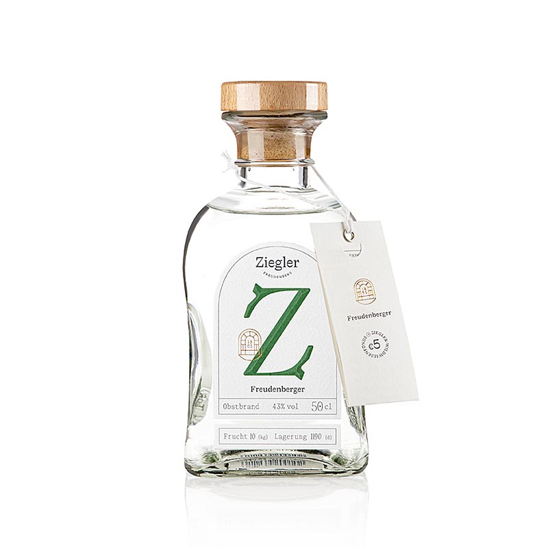 Eau-de-vie de fruits Freudenberger (de pommes et de poires), 43% vol., Ziegler - 500ml - Bouteille