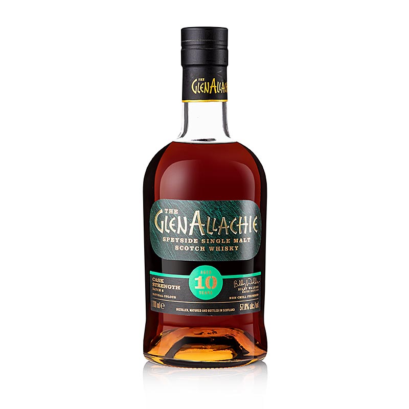 Single Malt Whisky Glenallachie, 10 Jahre, Cask Strength, 56,8% vol., Speyside - 700 ml - Flasche