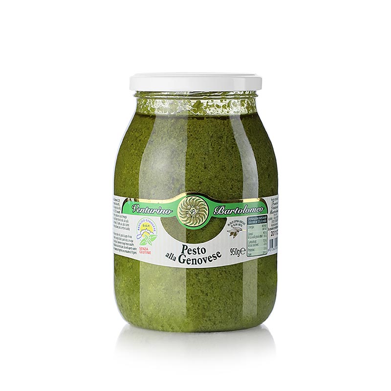 Pesto alla Genovese, basilikumsauce, Venturino - 950 g - glas